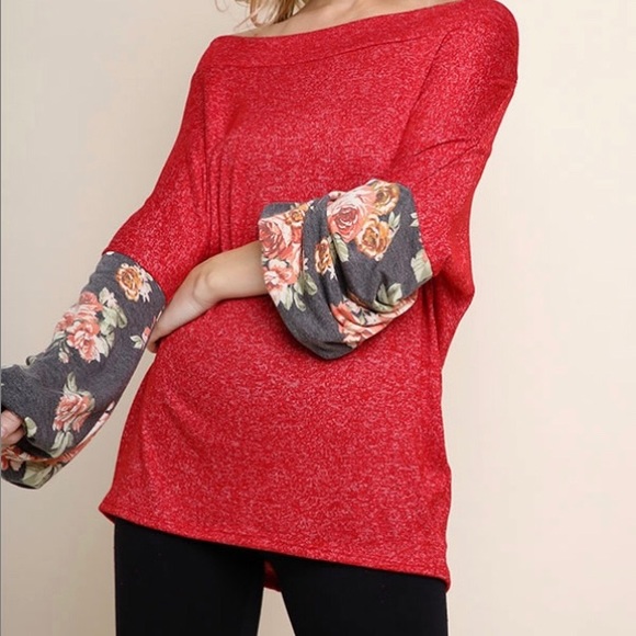 Off Shoulder Floral Print Tunic - Picture 4 of 8